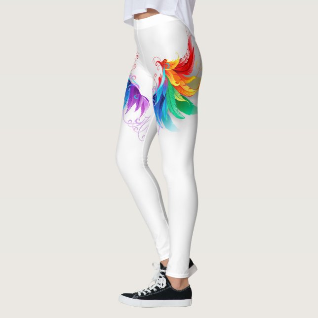 Leggings Ailes fluffy arc-en-ciel (Gauche)
