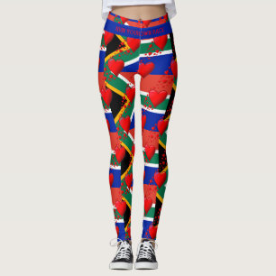 Leggings AIMER AFRIQUE DU SUD COEUR Rouge COURIR VOTRE COUR