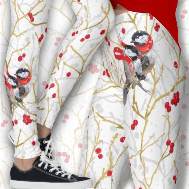 Leggings Aimer Cuddling Chickadees Couple (Créateur téléchargé)
