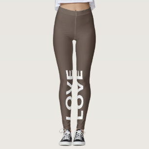 Leggings Aimer le texte Brown monochrome classique
