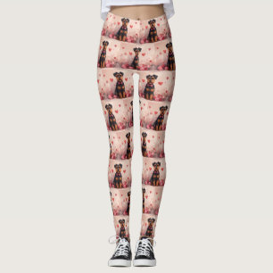 Leggings Airedale avec Rose - Saint Valentin