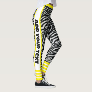 Leggings Ajouter votre texte Design coloré moderne l Zebra