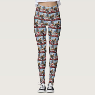 Leggings Akita Chien Festive de Noël