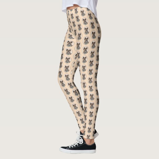 Leggings Akita Peinture - Cute Original Chien Art (Gauche)