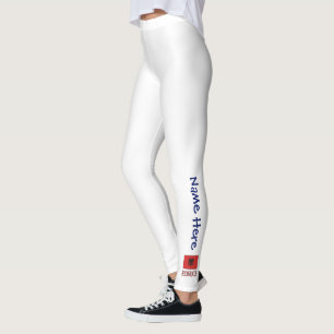 Leggings Albanie et drapeau albanais avec votre nom