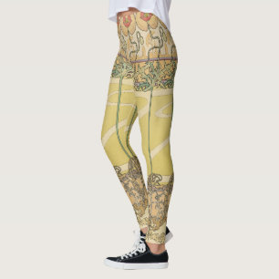 Leggings Alfonse Mucha Coquelicots Papier Peint Floral Art