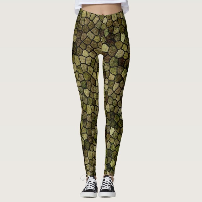 Leggings Algues et Genévrier Pavé Patchwork Terrazo Patt (Devant)