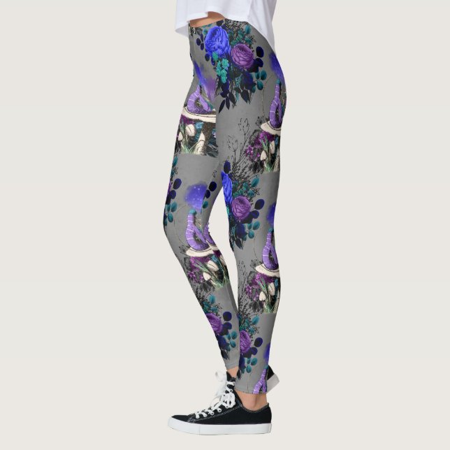 Leggings Alice au pays des merveilles Fleurs de la chenille (Gauche)
