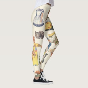 Leggings Alice au pays des merveilles, poupée en papier vic