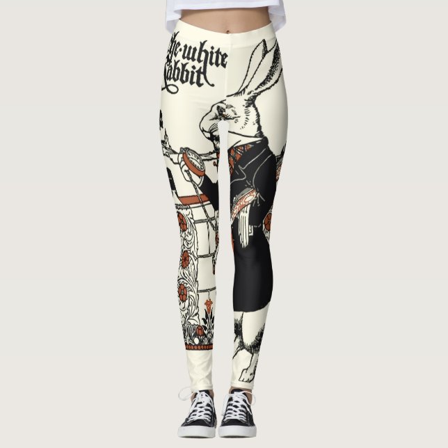 Leggings Alice Lapin Blanc Classique Wonderland  (Devant)