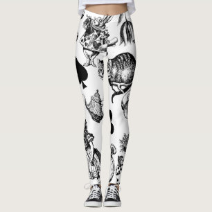 Leggings Alice White Rabbit Wonderland Classic