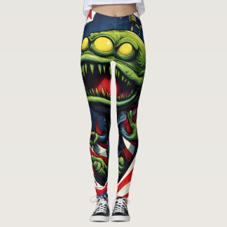 Leggings alien amour crâne drôle bonne humeur chance arc-en