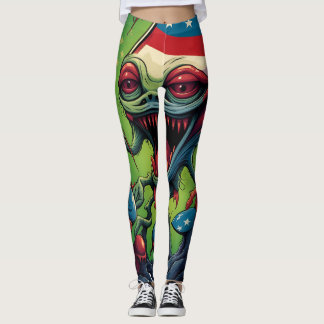 Leggings alien amour crâne drôle bonne humeur chance arc-en