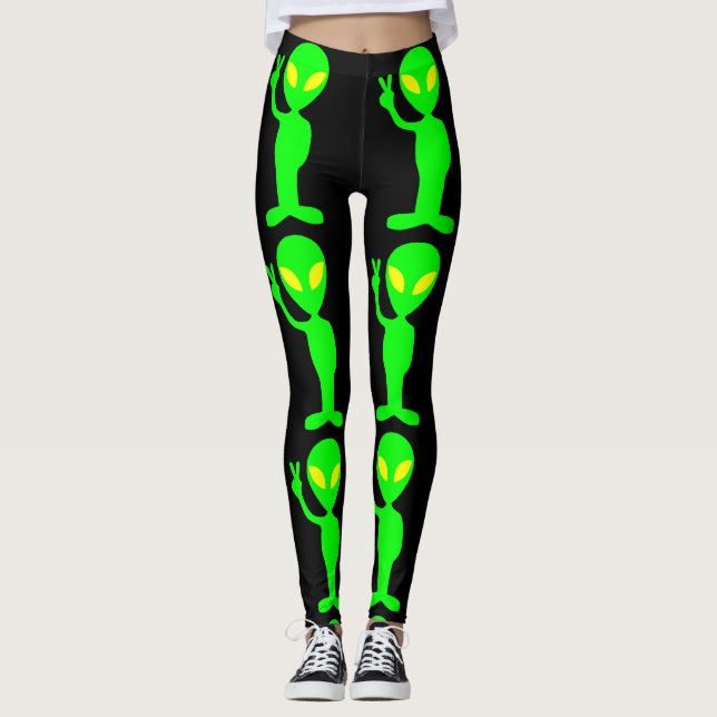 Leggings ALIEN GREEN MAN YOGA PANTS JOIGINES drôles (Devant)