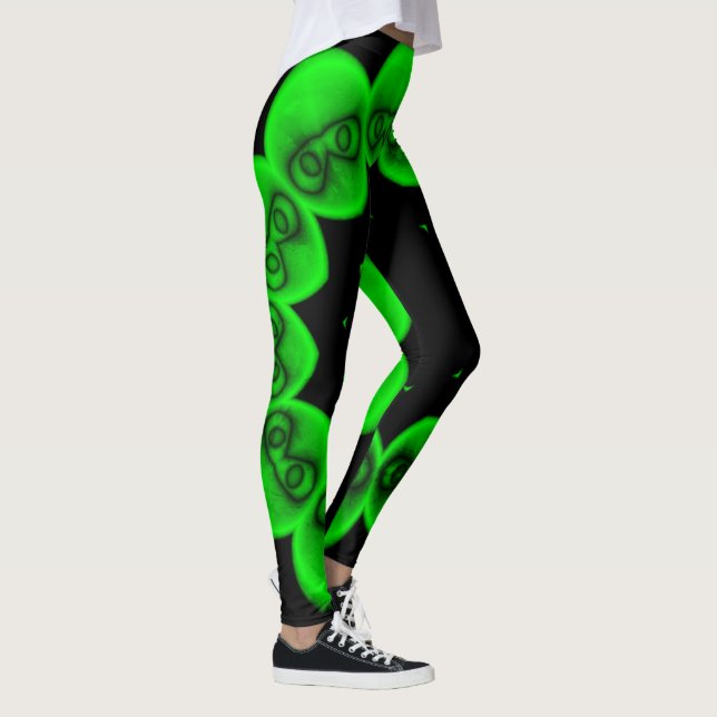 Leggings Alien vert clair circulaire Abstrait (Droite)