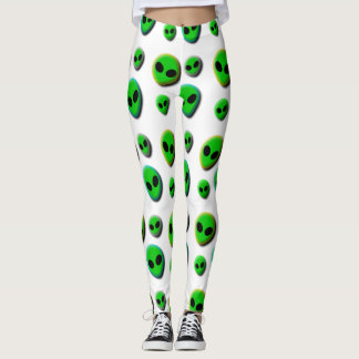 LEGGINGS ALIENS. NEON GREEN ALIEN TIENT LES COULEURS BORDÉE