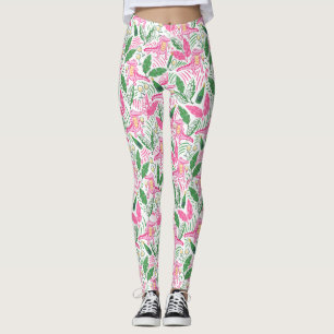 Leggings Alligator Vin rose vert Preppy