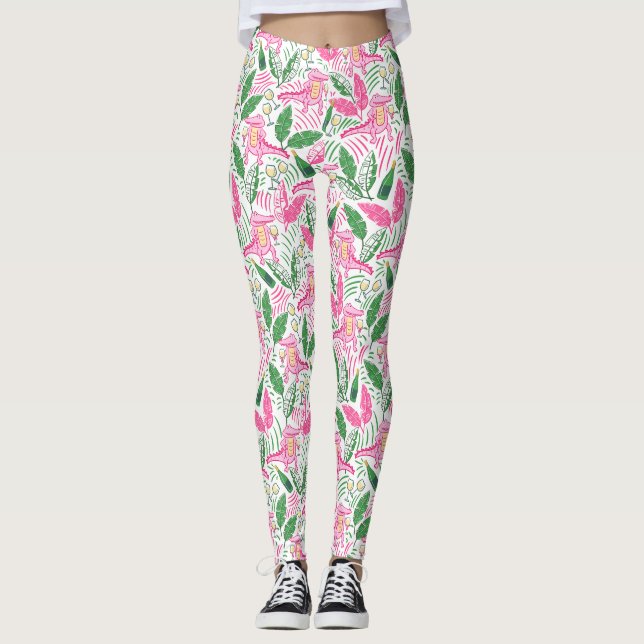 Leggings Alligator Vin rose vert Preppy (Devant)