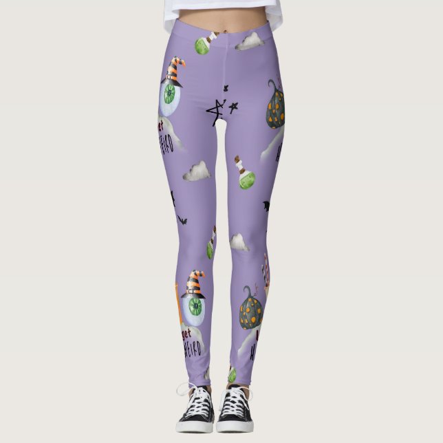 Leggings "Allons chercher Hallo-Bizarre" Funky Halloween vi (Devant)
