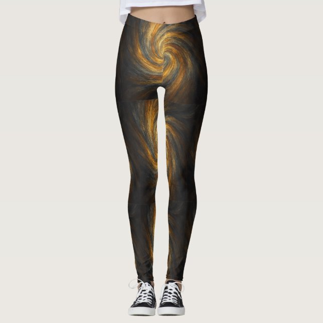Leggings Alloyflux de Whirlshade — Un tourbillon de feu liq (Devant)