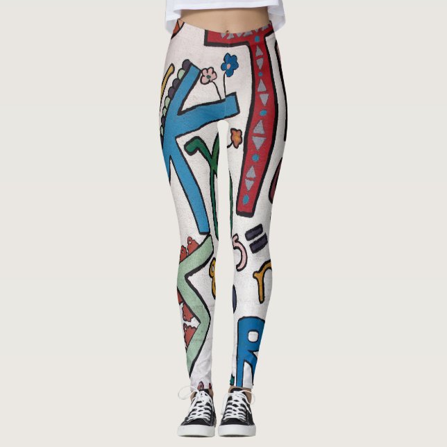 Leggings Alphabet Coloré (Devant)