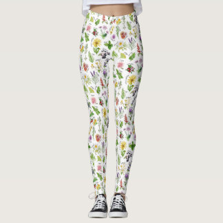 Leggings Alphabet de plantes et d'herbes