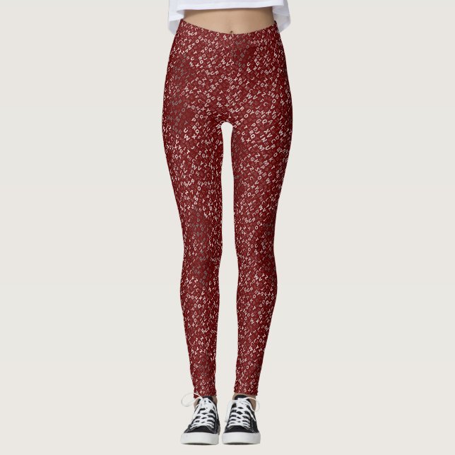 Leggings Alphabets Motif 01 B.b DRed BG (Devant)