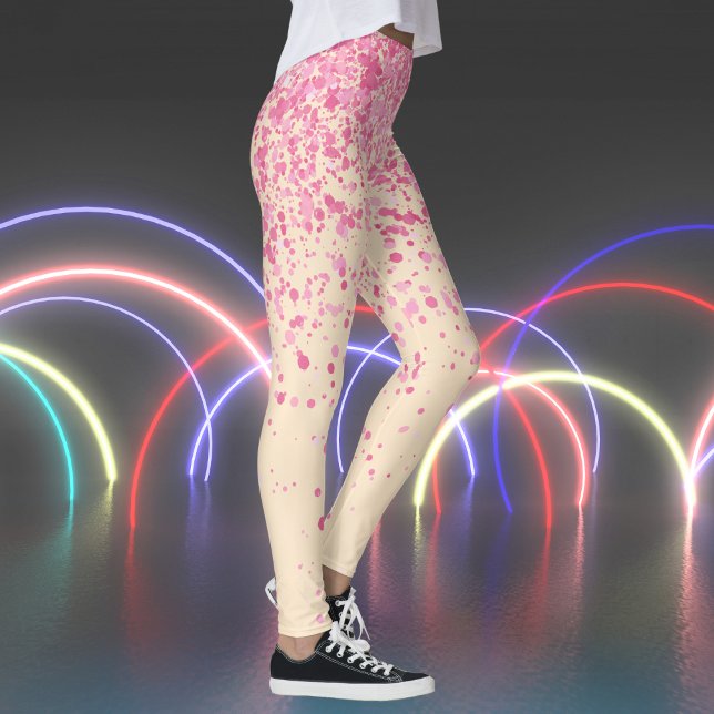 Leggings Amandes rétro et épingles rouges Imprimer (Retro Almond and Red Freckles Print Leggings)