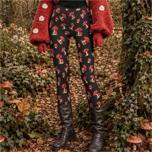 Leggings Amanite tue-mouches rouge champignon magique à poi