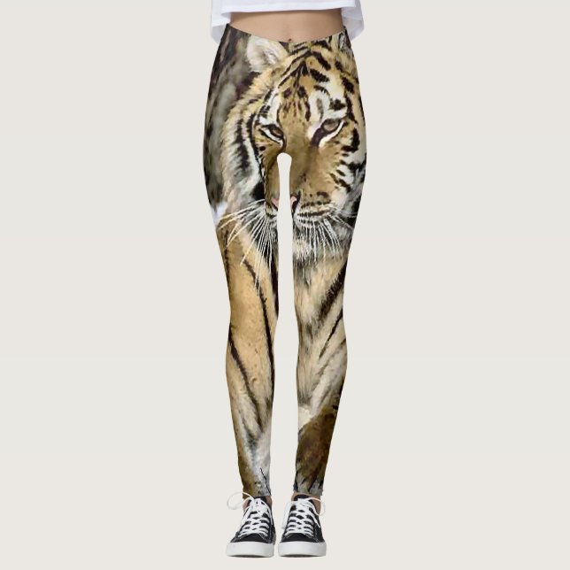Leggings Amant de tigre sibérien de faune (Devant)
