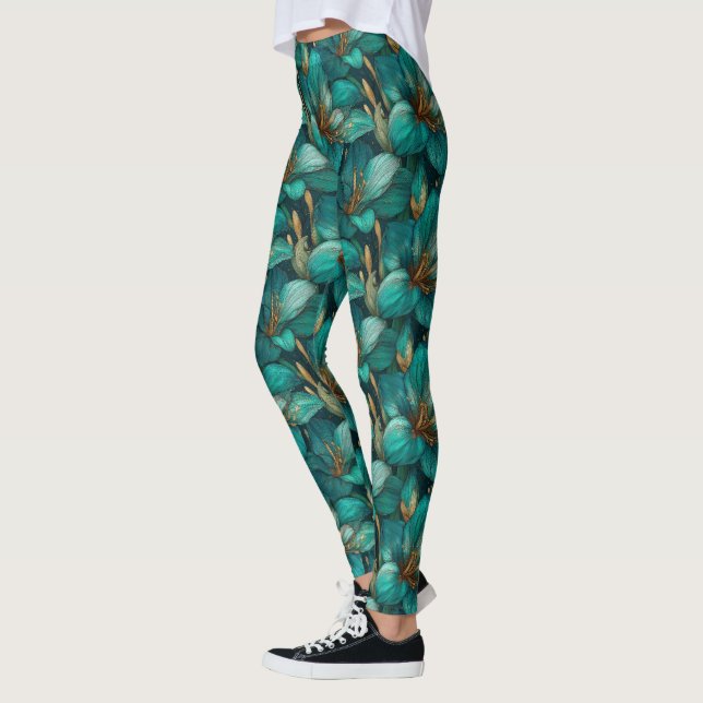 Leggings Amaryllis Fantaisie de maternité sarcelle pour la  (Gauche)