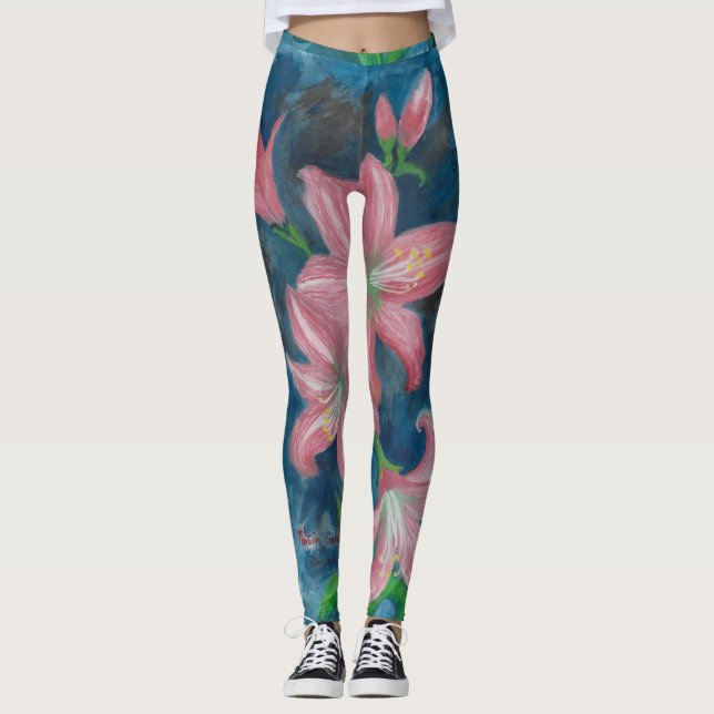 Leggings amaryllis rose (Devant)