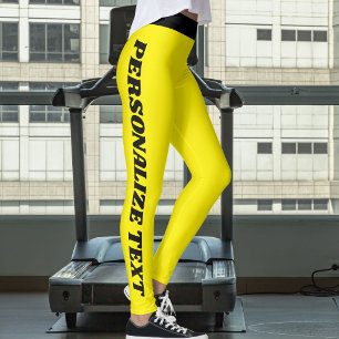 Leggings Amateur de chat personnalisé Motif jaune noir pour