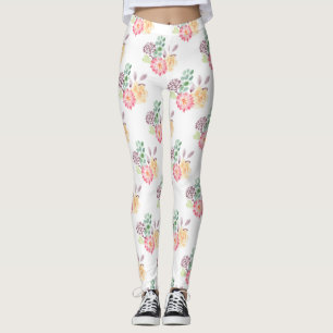 Leggings Aménagement floral à l'aquarelle chic