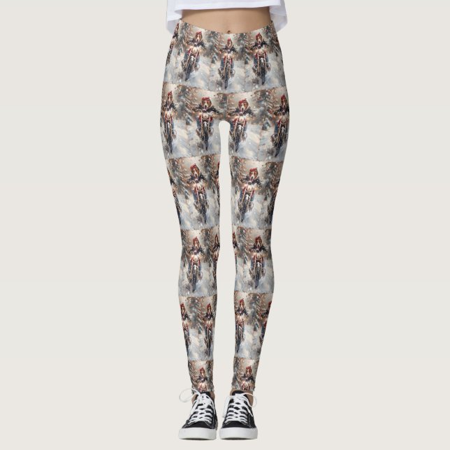 Leggings Américain Anglais Foxhound équitation vélo Noël (Devant)