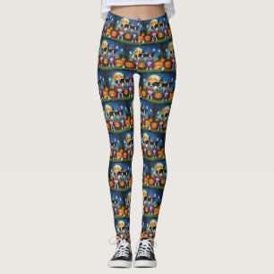 Leggings American Staffordshire Chien Citrouille Halloween