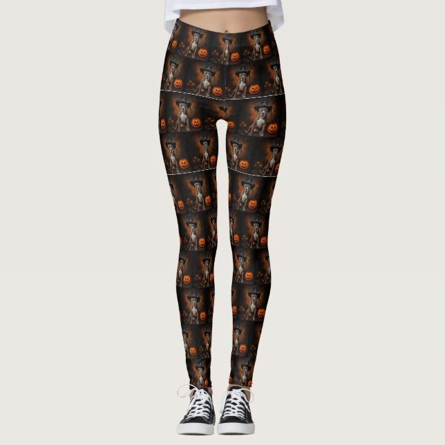 Leggings American Staffordshire Citrouille Halloween effray (Devant)