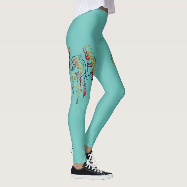 Leggings Amérindien Kokopelli Whale Dreamcatcher 1 (Droite)