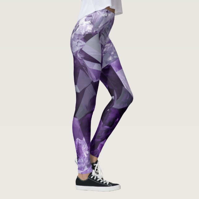Leggings Amethyst Healing Crystal Cluster (Droite)