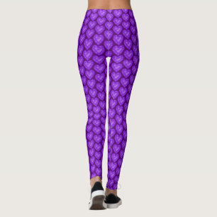 Leggings Améthyste coeur aquarelle art violet