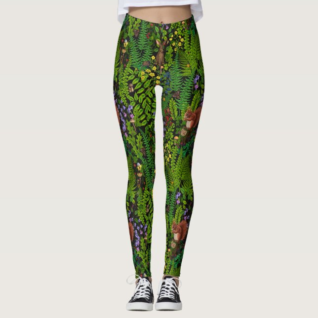 Leggings Amimies et plantes des bois (Devant)