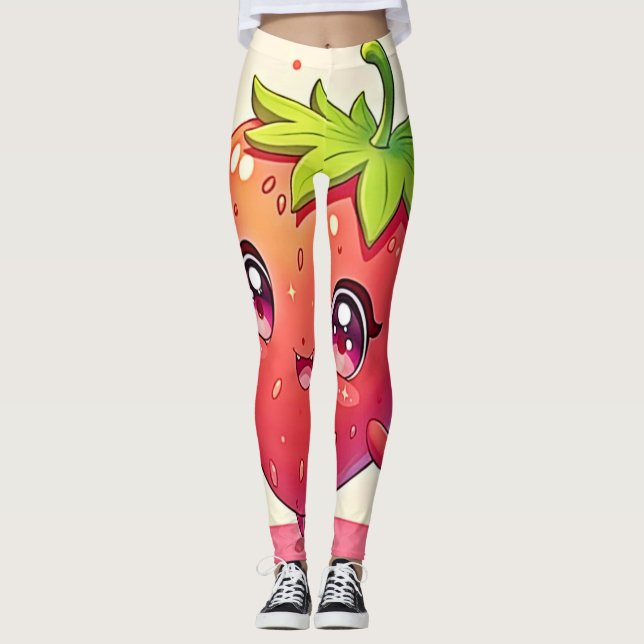 Leggings Amour aux fraises adorable (Devant)