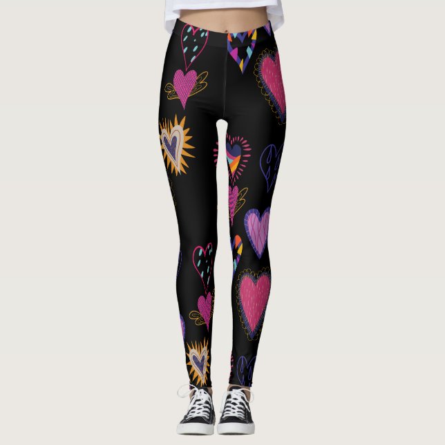 Leggings Amour du coeur mignon, anniversaire (Devant)