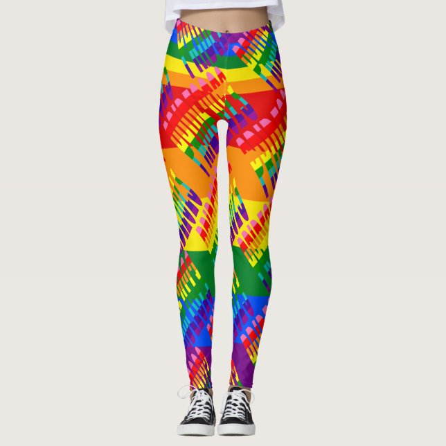 Leggings Amour Égalité Arc en ciel drapeau LGBTQ Pride 2023 (Devant)