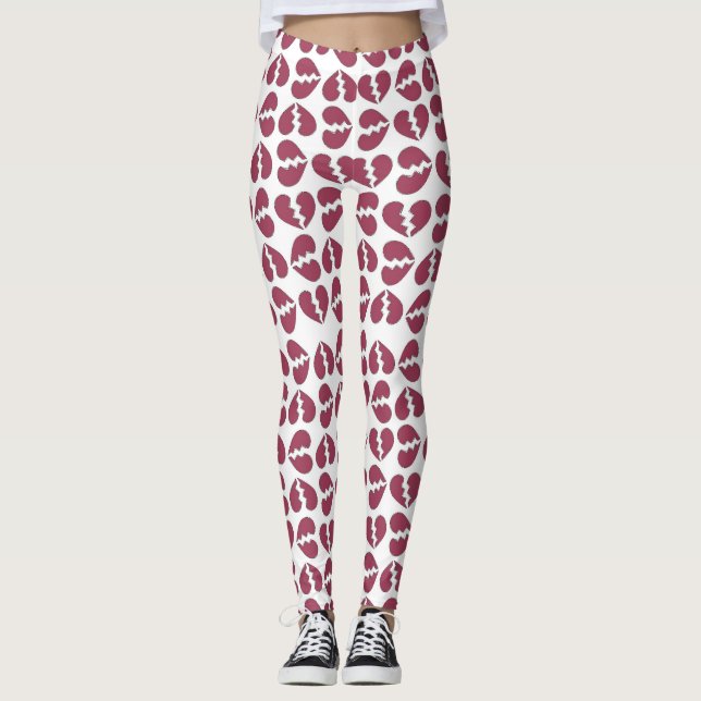 Leggings Amour en pièces Imprimer Motif Design (Devant)