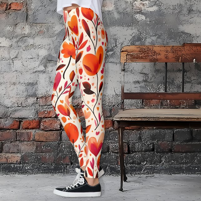 Leggings Amour en pleine floraison : Saint Valentin (Heartfelt Blooms Valentine's Day Leggings)