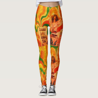 Leggings Amour et pas la guerre citations rétro mignon ajus