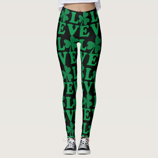 Leggings Amour irlandais shamrock (Devant)