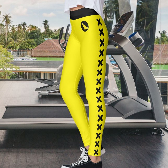 Leggings Amoureuse des chats Maman d'animal Jaune Noir Pers (Créateur téléchargé)