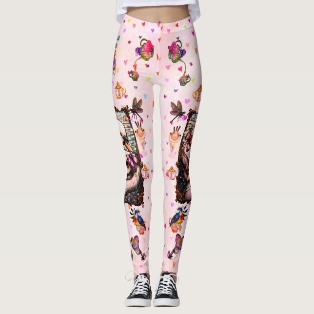 Leggings Amoureux de cygnes (Devant)